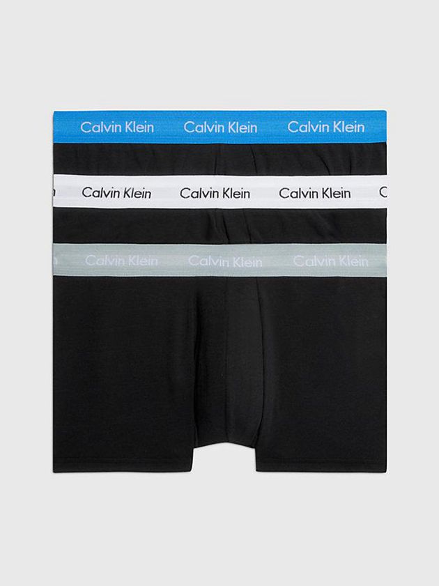 Calvin Klein USA 3 Pack Low Rise - Cotton Stretch Mens Trunks Black 7420513-BL